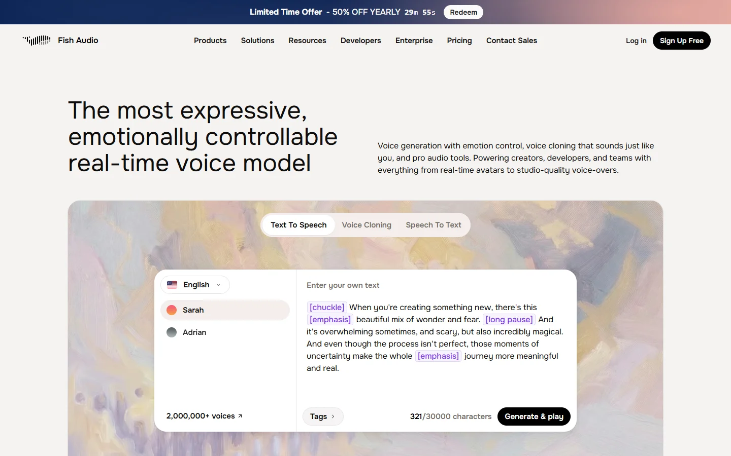 Fish Audio homepage
