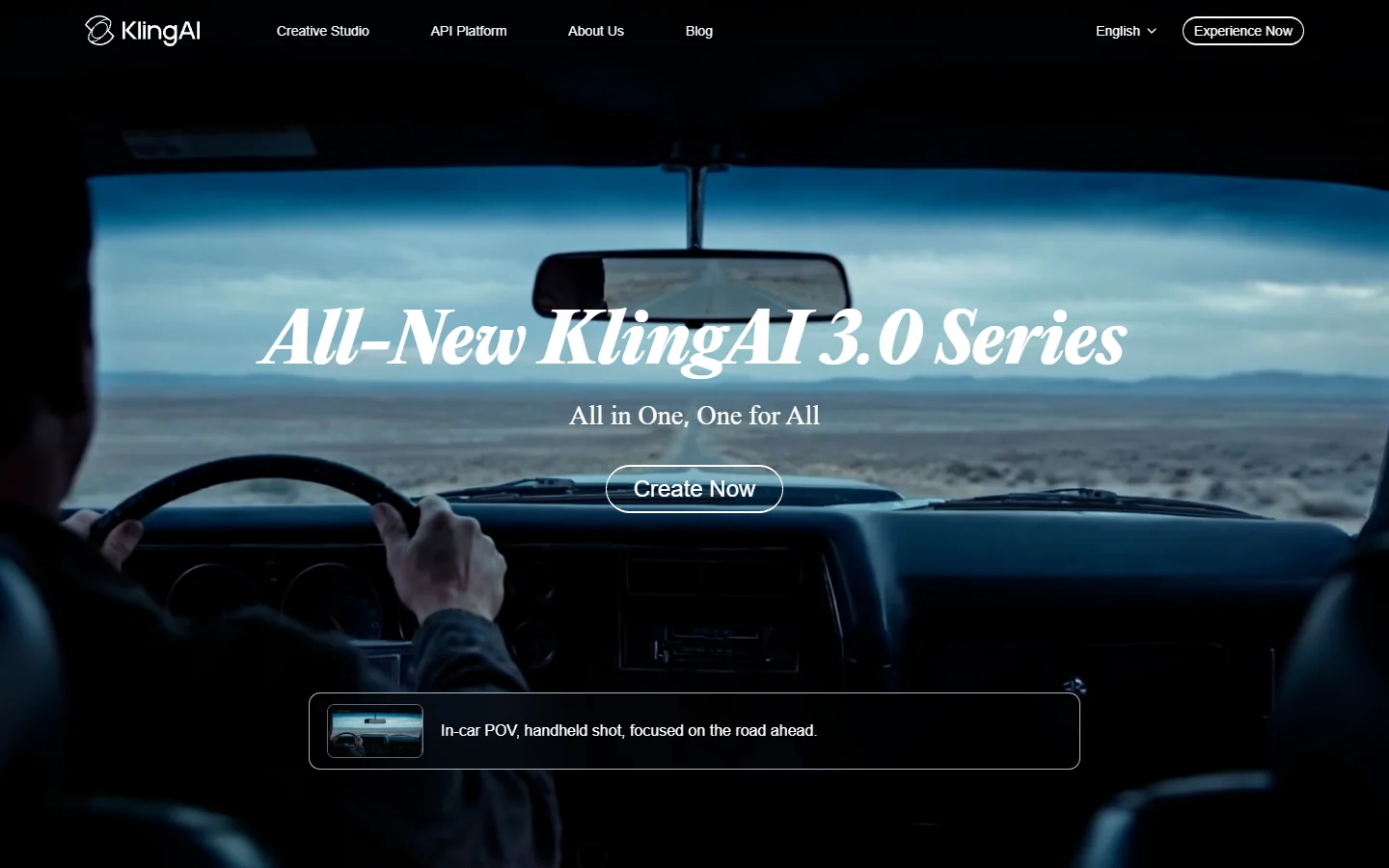 Kling AI homepage