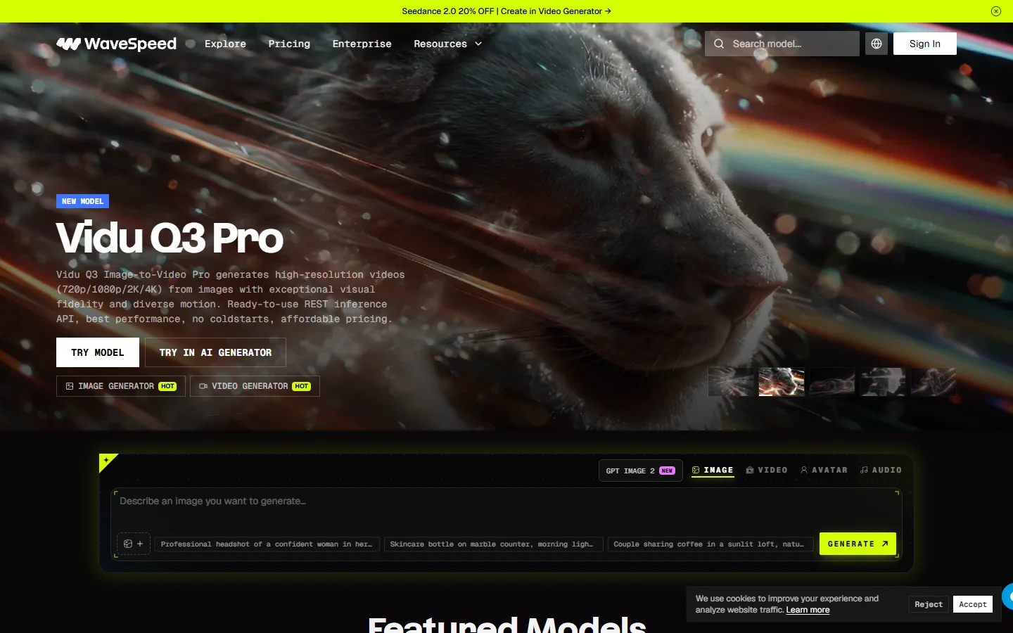 WaveSpeed homepage