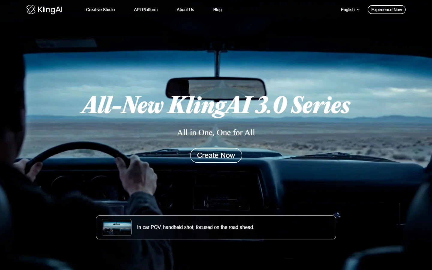 Kling AI homepage