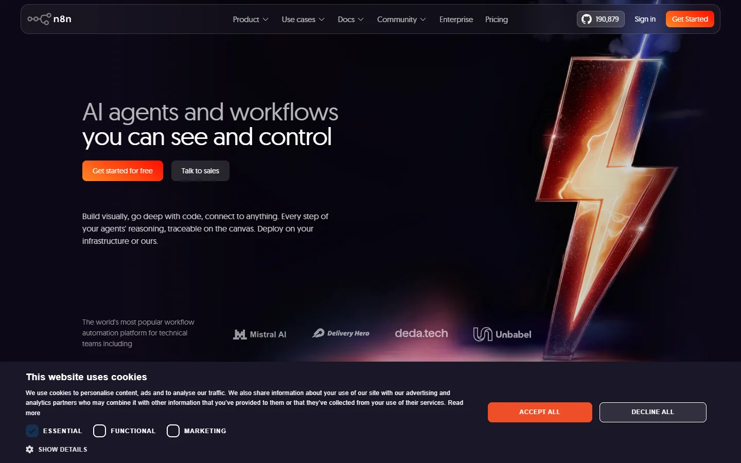 n8n homepage
