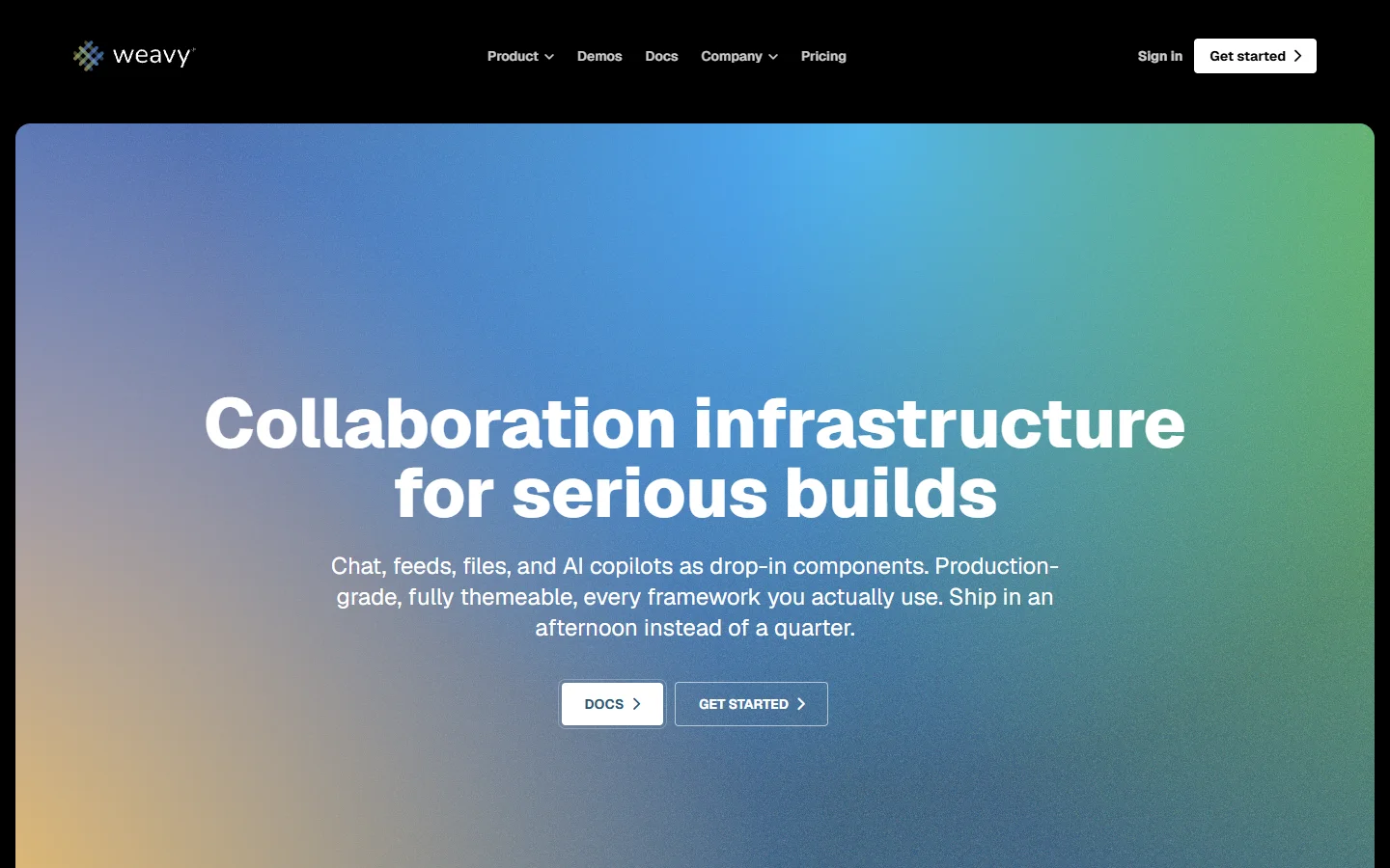 Weavy homepage