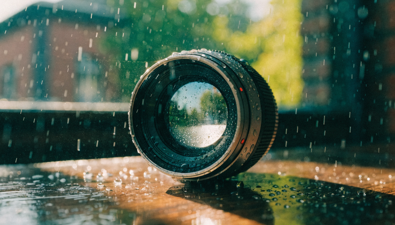 Polaroid photos on a dark leather surface